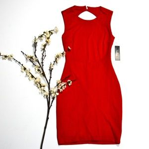 Lulus Sexy Body hugging Red Sleeveless Midi dress